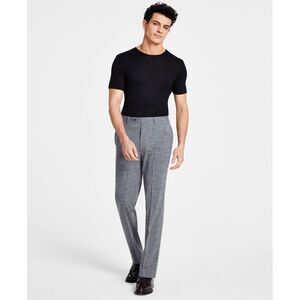 Men's Slim-Fit Plaid Performance Dress Pants